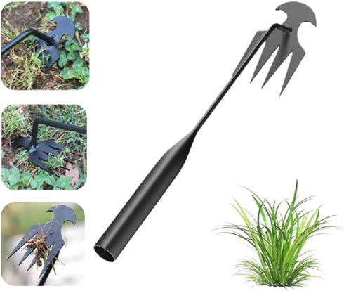 Weed Puller Tool Garden Weed Pulling Tool, Gardening Hand Weeder Tools, Weeding Artifact Uprooting Weeding Tool with 4 Teeth Manganese Steel, Weed...