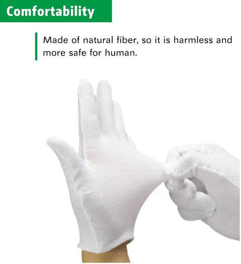 12 Pairs White Cotton Gloves 7.5" Medium Size,CST, film, coins, CD/DVD, Handling Gloves...