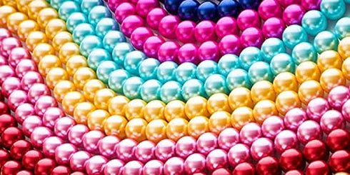 Mandala Crafts 6mm Multicolor Pearl Beads for Bracelet Making Beads - Glass Beads with Holes Fake Pearls for Crafts Vase Filler - 500 Faux Round P...