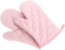 Oven Mitts, Premium Heat Resistant Kitchen Gloves Cotton & Polyester Quilted Oversized Mittens, 1 Pair Pink...