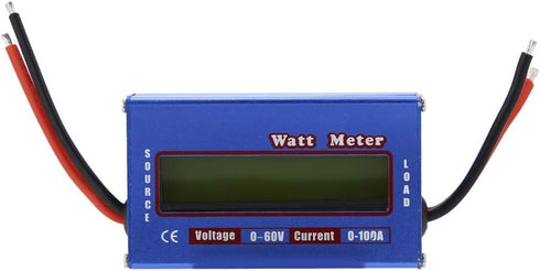 Watt Meter, Digital Power Analyzer with Digital LCD DC 60V 100A Wattmeter for Voltage (V) Current (A) Power (W) (Ah) and Energy (Wh) Measurement...