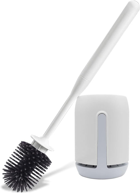 RV Toilet Bowl Brush and Holder, Ventilated Toilet Cleaner Brush with Long Handle and Flexible Bristles, Wall Mount for Motorhome Travel, Travel T...