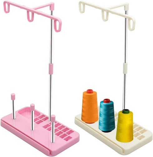 2 Pack Thread Holders,Thread Organizer for Embroidery and Sewing Machines,Thread Rack for 3 Spools of Thread, Embroidery Thread Spool Holder Suita...