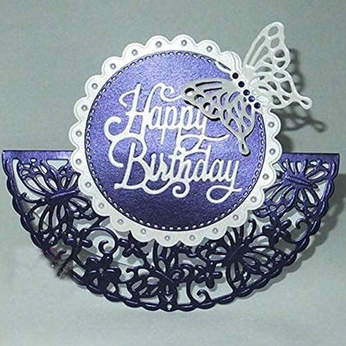 Metal Die Cuts Set Include 4 Different Patterns Round Lace Flower Border Cutting Dies Cut Stencils for Scrapbooking Photo Album Decorative Embossi...