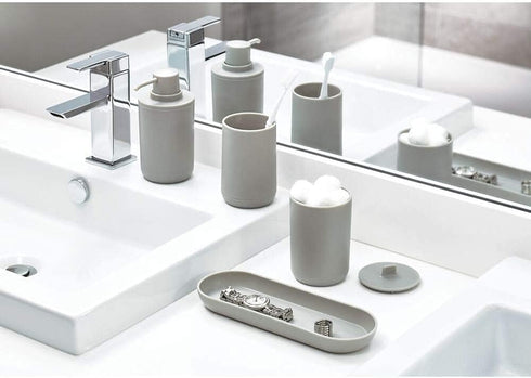 iDesign Cade Bowl Brush and Holder, Toilet Cleaning Set for Bathroom, Matte Gray 2 Each...