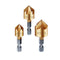 Countersink Drill Bit Set 3 Pcs 1/4'' Hex Shank High Carbon Steel 5 Flute Countersink 90 Degree Center Punch Tool Sets for Wood Quick Change Bits ...