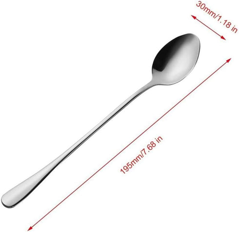 20 Piece Long Handle Iced Tea Spoon, Stainless Steel Coffee Mixing Spoons - Long Cream Dessert Spoons...
