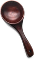 8 Inch Multipurpose Wooden Scoop Spoon Ladle With Short Handle Dark Brown Wood...