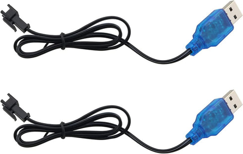 2pcs 3.7V USB Charger Cable with SM-2P Plug Connector Electric Toy USB Charging Cable RC Helicopter Quadcopter Toys Car Model Truck Spare Parts...