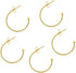 Supvox 6pcs Earring Findings Beading Hoop Earring Finding Metal Hoop Earrings C-Shaped Eardrops Beads DIY Jewelry Making Supplies Materials - Gold...