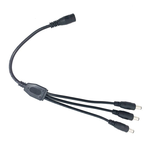 Litever Power Splitter, Black, 3 Way, 1 Female Jack to 3 Male Plugs, 5.5mm x 2.1mm, 1:3, Y Adaptor Copper Cable, for CCTV Camera & LED Strip Light...