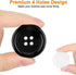 Mixed Sewing Buttons 160Pcs, Round Black 4-Hole Craft Buttons, 5 Sizes White Resin Button, with Separate Compartment Storage Box, Suitable for Sew...
