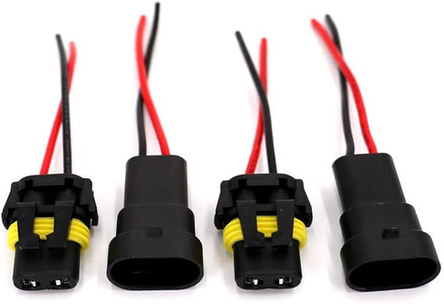 UTSAUTO 2Set 9005 9006 H10 Wire Connectors Female & Male Adapter Wiring Harness Sockets Wire 12V for Headlights Fog Lights...