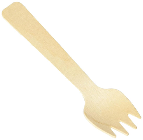 Concession Essentials100 Pcs Mini Wooden Forks 4-inch Length,Natural Birch Wood Biodegradable Utensils Cutlery,Mini Wooden Forks....