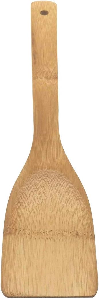 11.8-Inch Natural Wood Turners Bamboo Utensil Kitchen Wooden Cooking Tools Spoon Spatula Cooking, Stir Fry and Mixing, essential Tools (Straight l...
