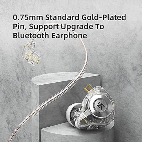 KZ EDX PRO in-Ear Headphone IEMs Stereo Bass Earbuds Wired 3.5mm Plug & 2pin Detachable Cable,Noise Isolating in-Ear Earphones with Microphone for...