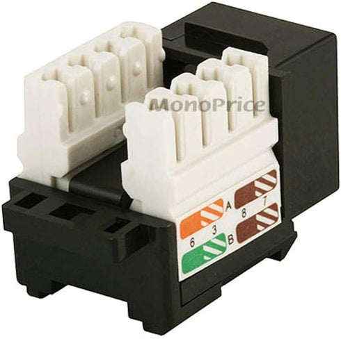 Monoprice Cat5E Punch Down Keystone Jack, Black (105370)...