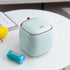 Plastic Trash can Creative Mini Desktop Trash can, with lid Small Home Office Cleaning Trash Button Desktop Storage bin, with 50 Trash Bags (Light...