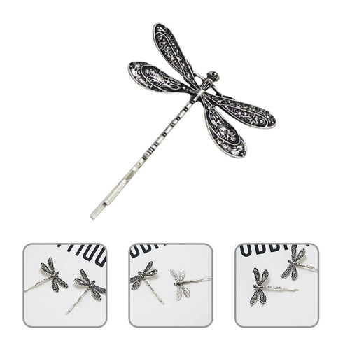 4Pcs Silver Dragonfly Hair Clip,Wedding Retro Antique Barrette,Bridal Headdress Head Wear Styling Hair Accessories for Girls Ladies Bobby Pins Hai...