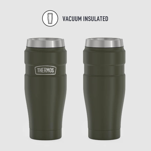 THERMOS Stainless King Vacuum-Insulated Travel Tumbler, 16 Ounce, Army Green...