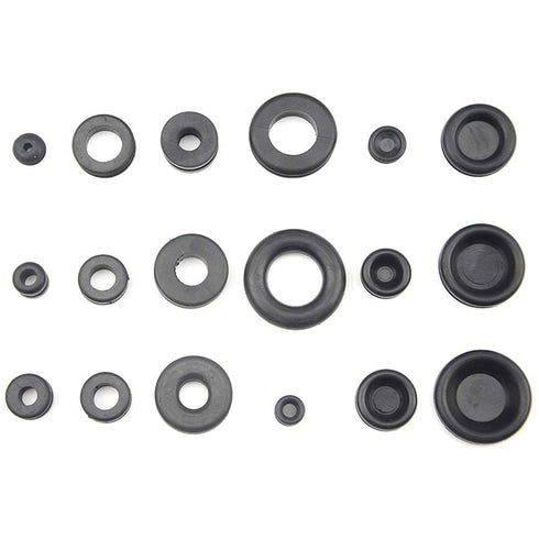 XINGYHENG 125Pcs 18 Sizes Rubber Grommets Eyelet Ring Gasket Repair Box Washer Seal Assortment Set for Plumbing Automotive General Repair...