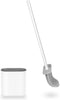 Toilet Brush and Holder Set for Bathroom, Deep-Cleaning Silicone Toilet Bowl Brush with Non-Slip Long Plastic Handle(White)...