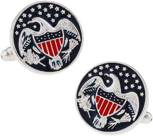 Seal America American Eagle USA President POTUS Pair of Cufflinks in a Presentation Gift Box & Polishing Cloth...