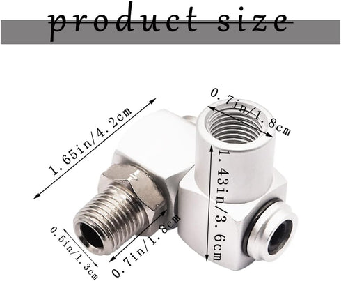 4PCS 1/4Inch NPT Air Tool 360 Degree Swivel Fitting Portable Air Tool Adapter,Air Hose Connector P-020...