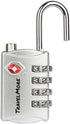 3 Pack TSA Luggage Locks with 4 Digit Combination – Heavy Duty Set Your Own Padlocks for Travel, Baggage, Suitcases & Backpacks - Silver...