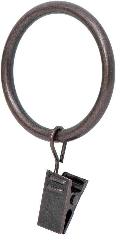 Ivilon Drapery Curtain Clip Rings - Clips Ring for Curtain Panels 1.7", Set of 14 - Oil Rubbed Bronze (ORB)...