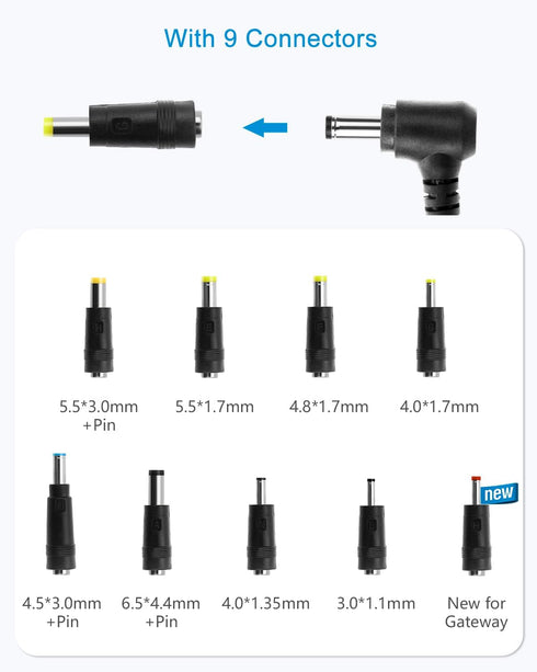 ALITOVE 19V 3.42A Universal Laptop Charger 2.53A 2.1A Monitor Power Supply Cord 65W 48W 40W for HP LG Monitor Samsung TV Acer Chromebook Toshiba S...