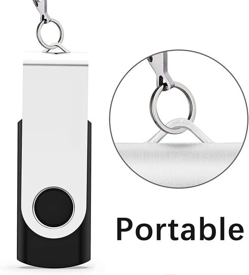 4GB Flash Drive 10 Pack, USB 2.0 Thumb Drives Bulk Swivel Memory Stick for Data Storage, Black...