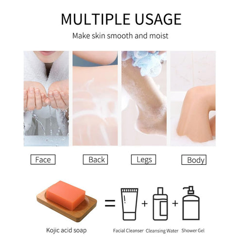 Kojic Acid Soap, Face & Body Bath Soap, Skin Soap, Uneven Skin Soap with Tea Tree, Coconut Oil, Vegan Soap...