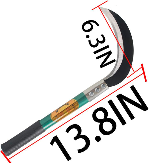 KEYI Weeding Sickle,Steel Grass Sickle,Manganese Steel Blade/Hardwood Handle Hand held Serrated Grass Hook Cutter - Great for Removing Unwanted Vi...