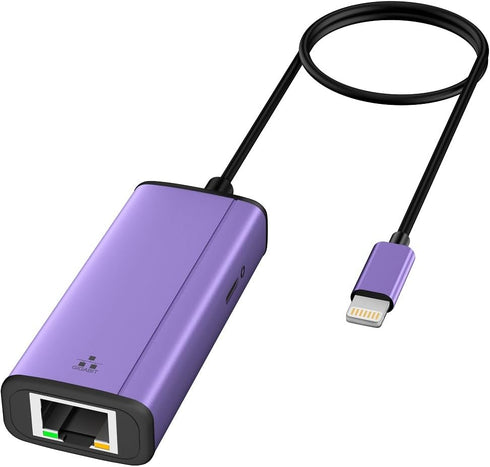 Lightning to 1000Mbps Ethernet Adapter, IVSHOWCO 2 in 1 iPhone iPad to RJ45 Ethernet LAN Network Adapter with Charging Port, 1 Gigabit High Speed,...