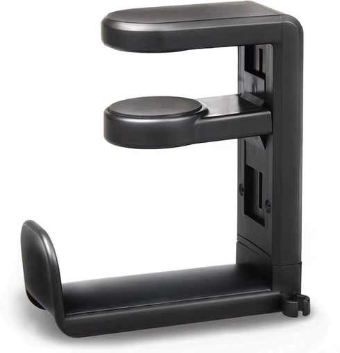 Headphone Holder Under Desk, Gaming Headset Headphone Hook Hanger Hook, Headphone Stand with 360-Degree Adjustable Rotating Arm Clamp- Built in Ca...