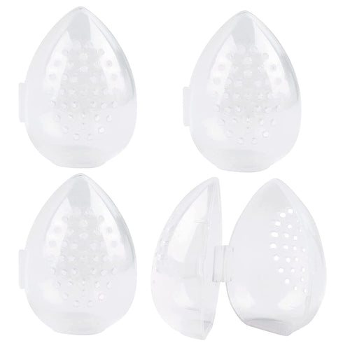 Framendino, 4 Pack Breathable Makeup Sponge Case Protective Plastic Beauty Sponge Container Makeup Blender Holder Cosmetic Egg Storage Cases for W...
