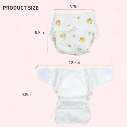 Reborn Baby Dolls Cloth Diapers for 17-22 inch Reborn Dolls Pack of 2 Pieces(Yellow&Blue)...