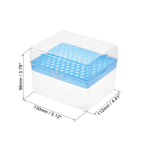 uxcell Pipette Tips Box 100-Well Polypropylene Tip Holder Container for 1ml /1000ul Pipettor 8.5mm Hole Diameter 2Pcs...