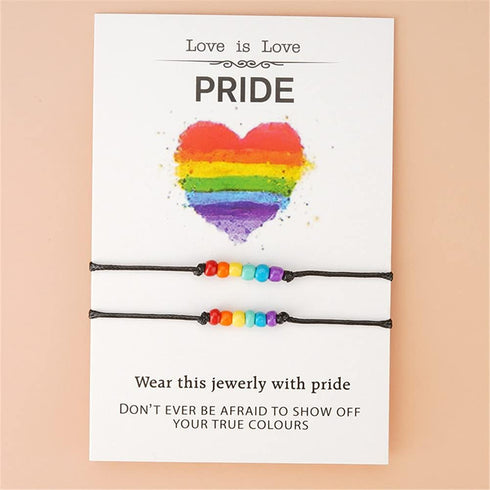 Bohemian Seed Bead Beaded Bracelet Anklet Colorful Rainbow LGBT Pride Bracelet LGBT BFF Friendship Bracelets for Women Men Teen Jewelry Adjust...