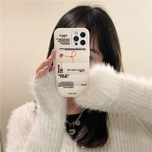 Hot Off Sports Shoes Brand Phone Puffer Case Puffy Cover for iPhone 14 14Pro 14 Plus 14 Pro Max Sneakers ins White or Black Label Soft Cover-Red f...