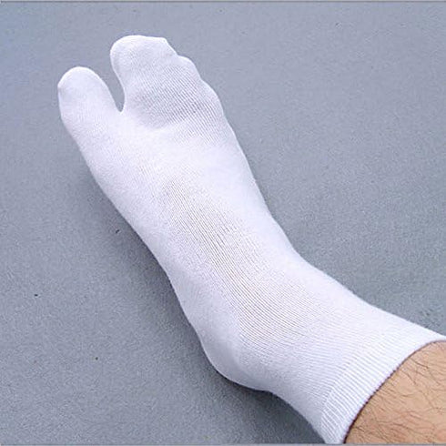 3 Pairs of Elastic Cotton Tabi Toe Socks (White/Grey/Black)...