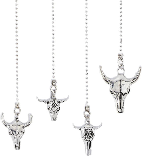DICOSMETIC 4Pcs Fan Pull Chain 4 Styles Ceiling Pull Chain Extension Cattle Head Fan Pull Chain Stainless Steel Ball Chain Chain Extender Fan Acce...