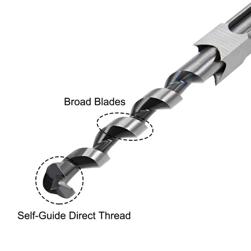 uxcell Square Hole Drill Bit, 1/2 Inch High-Carbon Steel Hollow Chisel Mortise Power Tool for Woodworking...