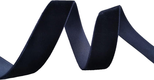 Navy Blue Velvet Ribbon Single Faced,5/8 Inch X 25Yards Spool...