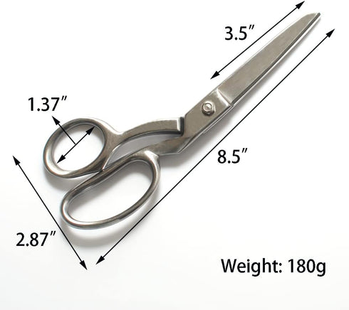 8.5 Inch Tailor Fabric Scissors Heavy Duty Dressmaker Sewing Scissors Stainless Steel Sharp Multi-purpose Shears for Cutting Cloth Fabric Denim, O...