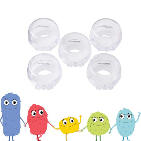 Toddleroo by North States - Appliance Knob Covers for Baby Proofing: Stove Knob Safety Covers - 5 Pack - Clear...