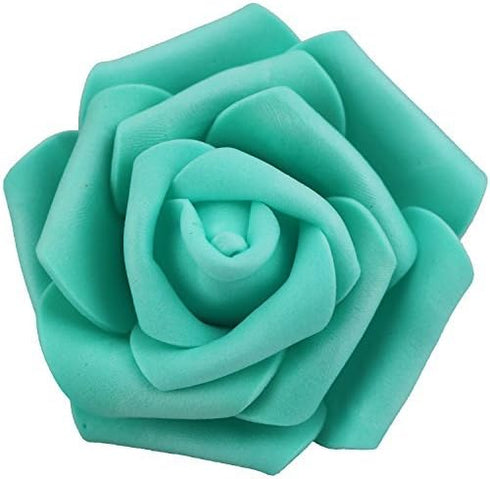 3 x 1.6 x 3 inches 100pcs DIY Real Touch 3D Artificial Foam Rose Head Without Stem for Wedding Party Home Decoration (100pcs, Tiffany)...