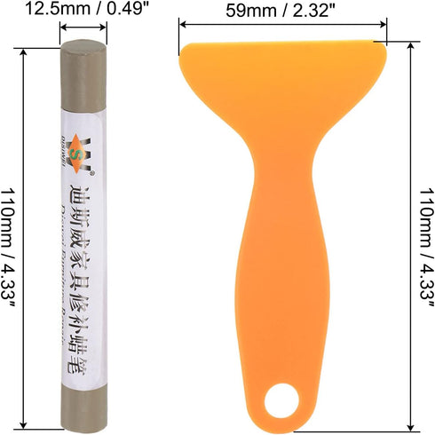Wax Filler Stick, 3pcs Wooden Repair Wood Wax Fill Sticks with Spatula Crayon Markers Furniture Touch Up Kit for Remover Scratches Scuffs on Furni...