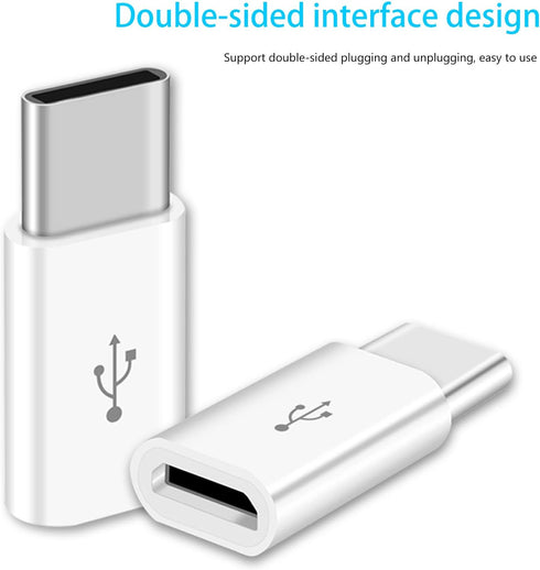 10 Pack Micro USB to USB C Adapter,USB Type C Adapter Convert Connector Compatible with All USB-C Phone Tablet Laptop PC (White)...